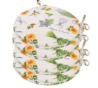 emmevi Set 4 Cuscini Sedia Provenza Rotondi Cotone Lavabili Morbidi Coprisedie Tondi Stile Provenzale