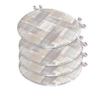 emmevi Set 4 Cuscini Sedia Rotondi Cotone Con Lacci Lavabili Morbidi Coprisedia Tondi Shabby Chic Moderni