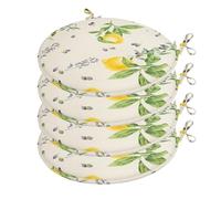 emmevi Set 4 Cuscini Sedia Rotondi Cotone Lavabili Morbidi Coprisedie Limoni Design Rustico