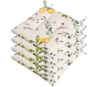 emmevi Set 4 Cuscini Sedia Shabby Chic Moderni Morbidi Imbottiti Ovatta Universali Cotone Lavabile