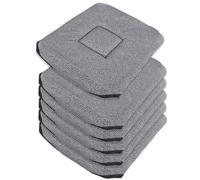 emmevi Set 6 Cuscini Sedia Cotone Con Alette Lavabili Morbidi Universali Moderni Coprisedia Maculati Grigio