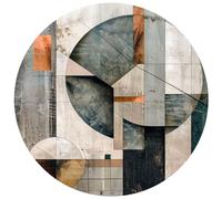 emmevi Tappeto Arredo Salotto Camera Tondo Stampa Digitale 3D Pvc Moderno Antiscivolo Antimacchia Dis_C