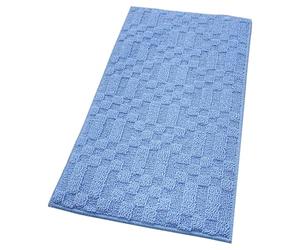 emmevi Tappeto Bagno 3D Morbido Assorbente Antiscivolo Lavabile Scendiletto Camera 45x75 Cm Azzurro