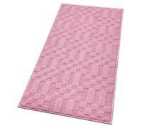 emmevi Tappeto Bagno 3D Morbido Assorbente Antiscivolo Lavabile Scendiletto Camera 45x75 Cm Rosa