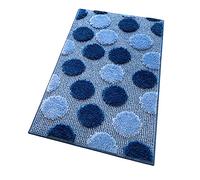 emmevi Tappeto Bagno Camera Antiscivolo Shaggy Scendi Doccia Assorbente MOD.iOS PARURE Set 3 Pezzi Blu