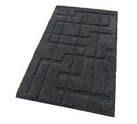emmevi Tappeto Bagno Cotone Morbido 3D Camera Sendiletto Elegante Lavabile mod.SNAKE 55X90 ANTRACITE (F)