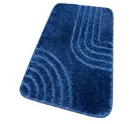 emmevi Tappeto Bagno Doccia Soffice Antiscivolo Assorbente Lavabile Scendiletto Morbido Set 3 Pezzi Blu