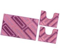 Tappeto Bagno Parure Set 3 Pezzi Soffice Moderno Assorbente Antiscivolo Lavabile