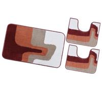 Tappeto Bagno Parure Set 3 Pezzi Morbido Shaggy Assorbente Antiscivolo Lavabile