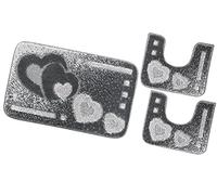 emmevi Tappeto Bagno Parure Morbido Antiscivolo Assorbente Lavabile Moderno MOD.ITACA Set 3 Pezzi Grigio