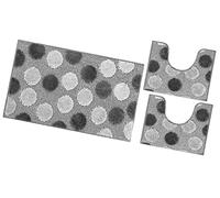 emmevi Tappeto Bagno Parure Set 3 Pezzi Moderno Soffice Antiscivolo Lavabile MOD.iOS Set 3 Pezzi Grigio