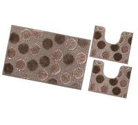 Tappeto Bagno Parure Set 3 Pezzi Assorbente Soffice Antiscivolo Moderno Lavabile