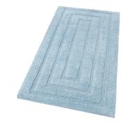 emmevi Tappeto Bagno Puro Cotone Elegante Morbido Antiscivolo Giro Water Bidet Set 3 Pezzi Azzurro