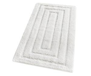 emmevi Tappeto Bagno Puro Cotone Elegante Morbido Scendiletto Antiscivolo Lavabile 50x110 Cm Bianco