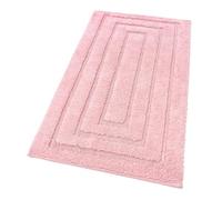 emmevi Tappeto Bagno Puro Cotone Elegante Morbido Scendiletto Antiscivolo Lavabile 60x40 Cm Rosa