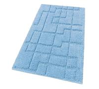 emmevi Tappeto Bagno Puro Cotone Morbido 3D Camera Sendiletto Soffice Lavabile mod.SNAKE 55X120 AZZURRO (T)