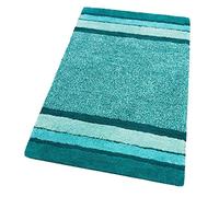 emmevi Tappeto Bagno Puro Cotone Morbido Camera Letto Colori Vivaci Lavabile mod.MERIDA 65X120 TURCHESE (T)