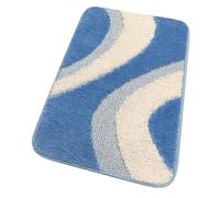 emmevi Tappeto Bagno Scendi Letto 100% Made in Italy Antiscivolo Varie Misure Shaggy 3D Moderno Assorbente MOD.EVIA PARURE Set 3 Pezzi Azzurro