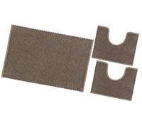 emmevi Tappeto Bagno Set 3 Pezzi 100% Cotone Morbido Antiscivolo Lavabile Mod.SOFTY SET 3 PZ MARRONE