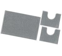 emmevi Tappeto Bagno Set 3 Pezzi 100% Cotone Morbido Antiscivolo Parure Lavabile Mod.SOFTY SET 3 PZ GRIGIO