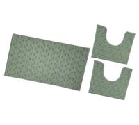 emmevi Tappeto Bagno Set 3 Pezzi Design Intrecciato 3D Morbido Assorbente Antiscivolo Lavabile Verde