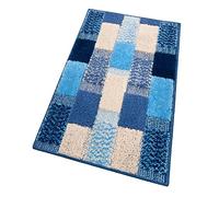 emmevi Tappeto Bagno Soffice Antiscivolo Assorbente Morbido Scendiletto Doccia mod.LILLA 60X120 BLU