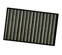 emmevi Tappeto Bamboo Legno Stuoia Antiscivolo Passatoia Pedana Bambù Cucina Bagno Degradè 40X65 Nero