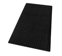 emmevi Tappeto Cucina 3D Antiscivolo Tinta Unita Elegente Lavabile Morbido Assorbente Mod.EVITA 57X145 NERO