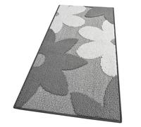 emmevi Tappeto Cucina 3D Fiore Tridimensionale Morbido Bordato Moderno Passatoia Antiscivolo 50x135 Grigio