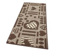 emmevi Tappeto Cucina Antiscivolo Cuori 3D Lavabile Moderno Varie Misure MOD.Clelia Dis.A 50X75 Marrone