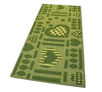 emmevi Tappeto Cucina Antiscivolo Cuori 3D Lavabile Moderno Varie Misure MOD.Clelia Dis.A 50X75 Verde