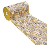emmevi Tappeto Cucina Assorbente Bordato Antiscivolo Frutta e Verdura Passatoia Lavabile 52x280 Cm Giallo