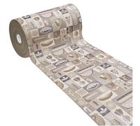 emmevi Tappeto Cucina Assorbente Bordato Antiscivolo Frutta e Verdura Passatoia Lavabile 52x80 Cm Marrone