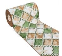 emmevi Tappeto Cucina Bordato Antiscivolo Assorbente Passatoia Colori Accesi Patchwork 57x190 Cm Verde