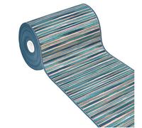 emmevi Tappeto Cucina Bordato Assorbente Tessitura Piatta Multiuso Bagno Camera Stile Bamboo 52X110 Blu