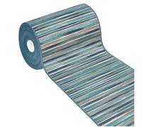 emmevi Tappeto Cucina Bordato Assorbente Tessitura Piatta Multiuso Bagno Camera Stile Bamboo 52X140 BLU