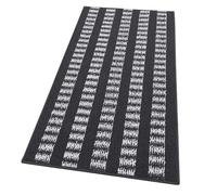 emmevi Tappeto Cucina Morbido 3D Assorbente Lavabile Antiscivolo Passatoia Bordata A Righe 57x180 Nero