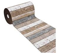 emmevi Tappeto Cucina Parquet Legno Listelli Shabby Chic Passatoia Antiscivolo Lavabile 52x140 Cm Tortora