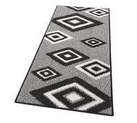 emmevi Tappeto Cucina Rombi Tridimensionali 3D Assorbente Morbido Moderno Antiscivolo 50x135 Nero