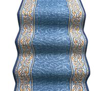 emmevi Tappeto Scala Gradini Barocco Corsia Ingresso Corridoio Antiscivolo MOD.Picasso Dis_22 67X700 Blu