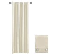 emmevi Tenda Porta Finestra Raso Sintetico 1 Pannello Coprente 140x280 Cm Occhielli Acciaio Beige