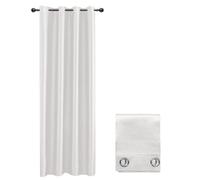 emmevi Tenda Porta Finestra Raso Sintetico 1 Pannello Coprente 140x280 Cm Occhielli Acciaio Bianco