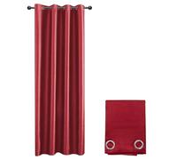 emmevi Tenda Porta Finestra Raso Sintetico 1 Pannello Coprente 140x280 Cm Occhielli Acciaio Bordeaux
