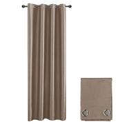 emmevi Tenda Porta Finestra Raso Sintetico 1 Pannello Coprente 140x280 Cm Occhielli Acciaio Tortora