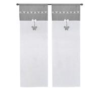 emmevi Tende Finestre Porta Interno Tessuto Semitrasparente Shabby Chic Farfalla Coppia 60x240 Cm Grigio