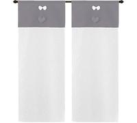 emmevi Tende Finestre Porte Interno Coppia 2pz Tessuto Semitrasparente Shabby Chic Rustiche 60x150 Grigia
