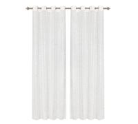 emmevi Tende Porta Finestra Coppia Moderna 140x280 Cm Interno Occhielli mod.TENDA_ARGENTO 2 CONF BIANCO