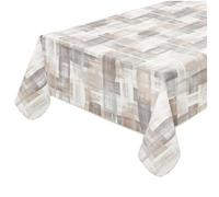 emmevi Tovaglia Antimacchia Bordata Shabby Chic Cotone Plastificato Interno Esterno Tonda Diametro 155 Cm