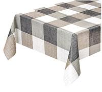 emmevi Tovaglia Antimacchia Cerata A Quadri Grigia Plastificata Retro Felpato 12 Misure Copri Tavolo Cucina su Misura MOD.Favola 94G 140x280cm