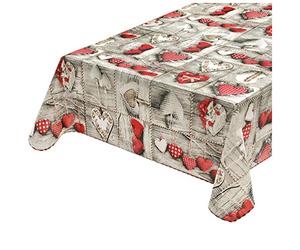 emmevi Tovaglia Cucina Antimacchia Bordata Cotone Plastificato Resistente Moderna MOD.CINZ172 Tonda 155